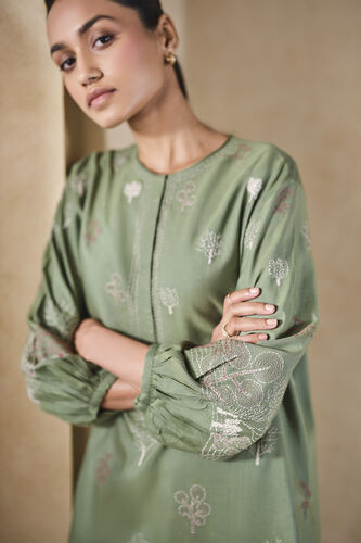 Dream Hand-embroidered Kantha Co-ord - Sage, Sage, image 6